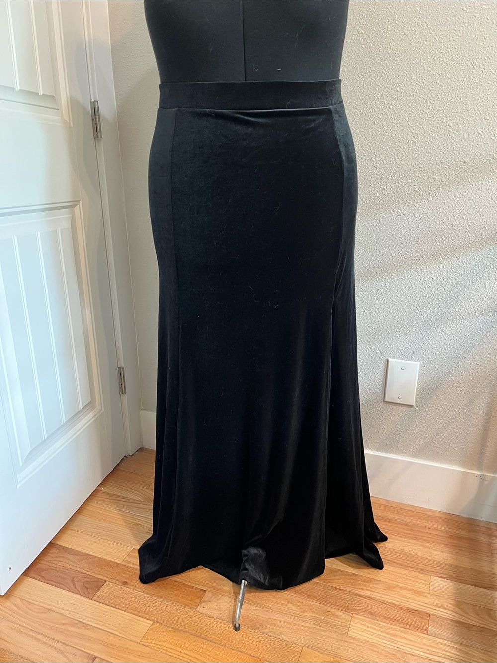 Black Velvet Maxi Skirt